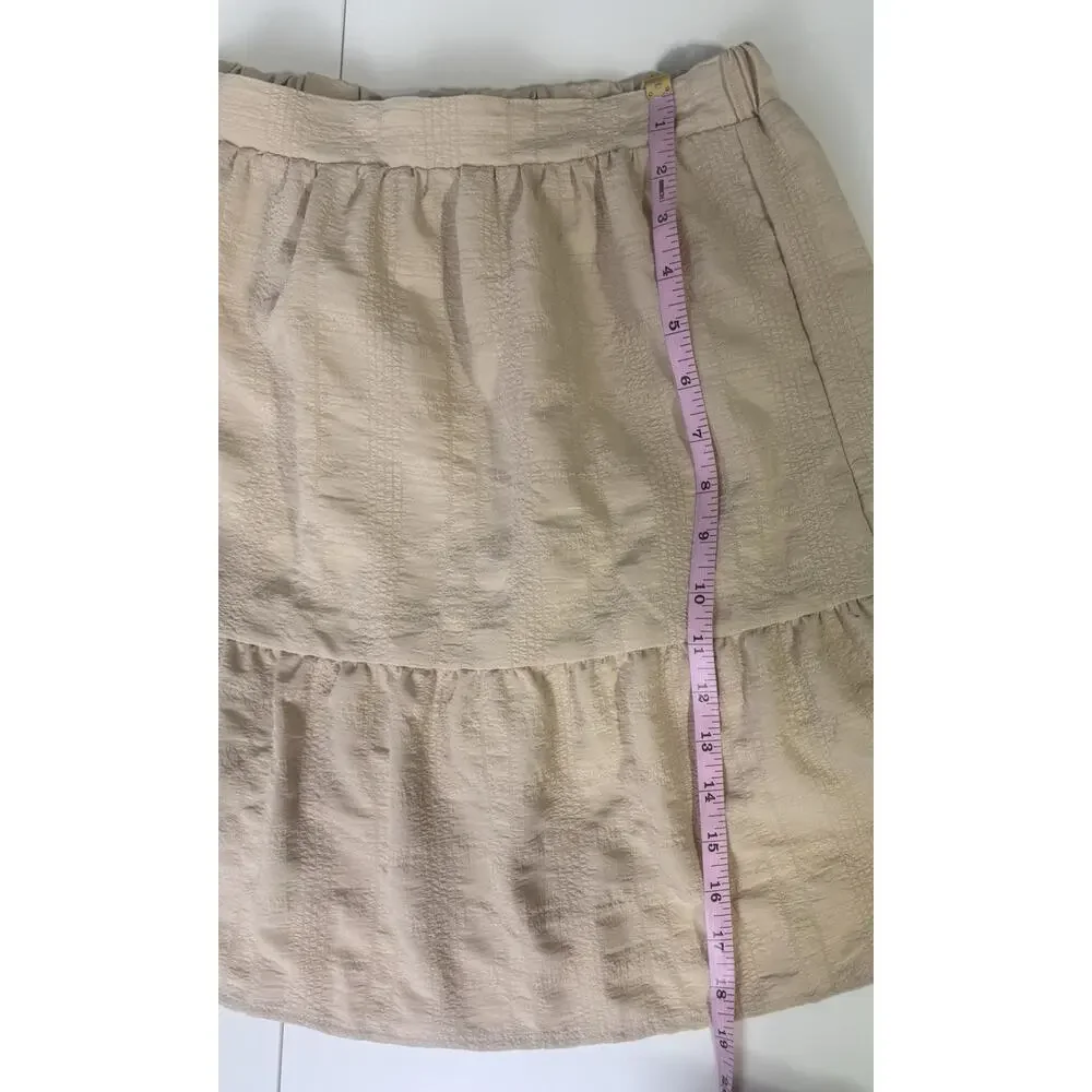 And Now This Size M Tiered‎ Neutral Schoolgirl Acadamia Mini Skirt Feminine Fall